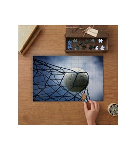 Futbol Vuruşu- Top- Kale - Ağ Tasarımı 240 parça Ahşap Puzzle Ahşap Kutuda MP00855