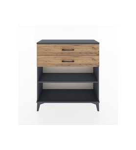 Arges Şifonyer Tek Raflı 2 Çekmeceli 88x30x96 Antrasit-Çam