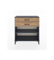 Arges Şifonyer Tek Raflı 2 Çekmeceli 88x30x96 Antrasit-Çam