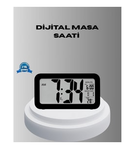 Mey İthalat® Dijital Masa Saati Sensörlü Aydınlatmalı Alarm ve Sıcaklık Ölçerli