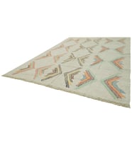 Krem Halı El Dokuma Modern Geometrik Motifli Lüks Salon Halısı Geniş Mekan Uyumlu