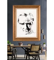 Altın Varaklı Çerçeveli Paspartulu Atatürk Tablo TR1499 (Gold)