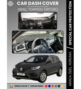 RENAULT KADJAR (2015-2022) Torpido Örtüsü Ön Göğüs Koruma Torpido Koruma Araca Özel Tam Uyum Kaymaz