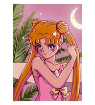 Usagi Sahili Sailor Moon Tablo Ahşap Poster Dekoratif