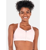Nike Dri Fit Alpha High Support Padded Zip Front Sports Bra Kadın Fermuarlı Spor Bra Pembe