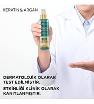 Keratin & Argan Onarıcı Sıvı Saç Kremi – Hidrolize Keratin, Argan Yağı Biocomplex B11 İçeren Durula