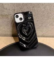 İphone 14 Uyumlu 3D Kabartmalı Kalpli Sim Detaylı Telefon Kılıfı