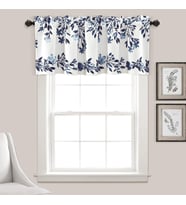 Lexroo Tanisha Oda Karartma Pencere Perdesi Saçağı, 45,72 cm U x 132,08 cm G, Lacivert ve Beyaz
