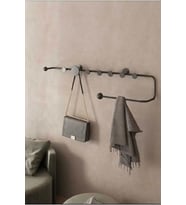 Metal Duvar Askısı Metal Askılık Elbise Askılığı Siyah 80 Cm 1060-CN