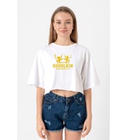 Gen V Godolkin University Logo Beyaz Kadın Crop Tshirt