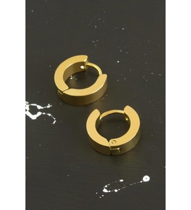 Sarı Renkli Erkek Çelik Küpe 1,5 cm