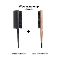 Fontenay Profesyonel 3043 Topuz Fırçası Krepe Şiş Tarak 3In1 ve 3033 Topuz Fırçası 2'Li Fırça Seti 3