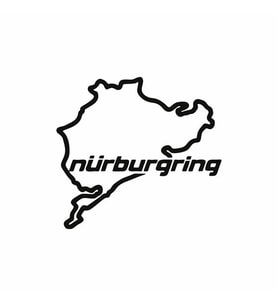 Nürburgring Araba Sticker  siyah 19x18 CM (Siyah)