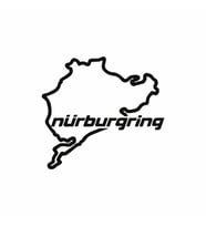 Nürburgring Araba Sticker  siyah 19x18 CM (Siyah)