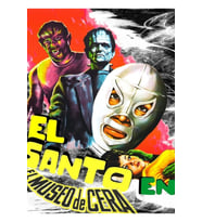 El Santo En El Museo De Cera Tablo Ahşap Poster Dekoratif