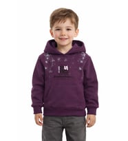 Erkek Çocuk Önü Arkası Baskılı Kapüşonlu Sweatshirt BGL-ST05246 (Mürdüm)