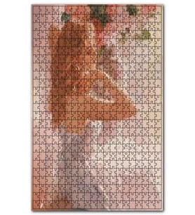 Cakapuzzle Sarı Gelin Vazo Çiçek Yağlı Boya Resmi Puzzle Yapboz MDF (Ahşap) (120 Parça)