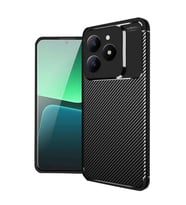 Coverzone Realme C61 Uyumlu TPU Silikon K?l?f, Ultra Slim Fit Karbon Fiber Desenli, Darbe Emici, ?nce ve Hafif, ??k ve Koruyucu Siyah