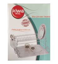 Kiwa Bulaşık Sepeti Çift Katlı Tabaklık Elisa Model