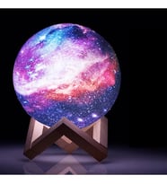 12 Cm Galaksi Dekoratif Renk Değiştiren 3D  Gezegen Gece Lambası