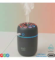 250ML RGB Işıklı Süper Sessiz Type-C Mini Hava Nemlendirici & Aroma Difüzör