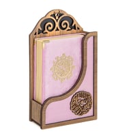 Vefa Kadife Kaplı Askılı Kuran Seti - Pembe Renk