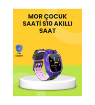 S10 Akıllı Çocuk Saati Mor, Adım Sayar ve Alarm Fonksiyonlu