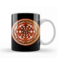 Sri Yantra Mandala Kupa Bardak Porselen