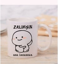 DYNTASARIM GIF'Lİ Zalımsın Ama Lazımsın Baskılı Kupa Bardak