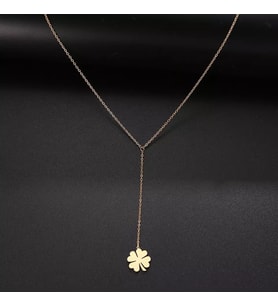 Kişiye Özel 925 Ayar Gümüş Yonca Kolye (Gold)