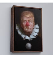 Çerçeveli Palyaço Donald Trump Tablo (Kahverengi)