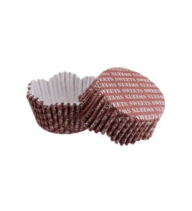 Cupcake Kalıbı Pet Kapsül Dalgalı Sweets Yazılı Kek Kalıbı 65X38 MM (100 Adet)