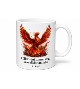 Küllerinden Doğan Anka Kuşu Motivasyon Sözlü Hediyelik Kupa Bardak