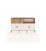 Arges Konsol 4 Raflı 4 Çekmeceli 4 Kapaklı 176x30x99 Çam-Aytaşı/Çam