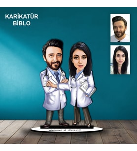 KİŞİYE ÖZEL DOKTOR,HEMŞİRE TASARIMLI KARİKATÜR BİBLO BB106