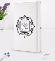 BK Gift Kişiye Özel İsimli Beyaz Termo Deri Defter 16x24cm Model 1