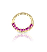 Lila Sıra Taşlı Taşlı Altın Helix Piercing (Gold)