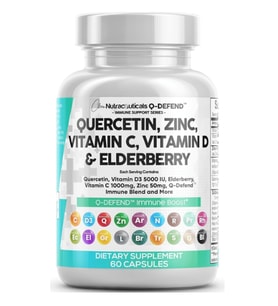 Clean Nutraceuticals Quercetin Zinc 60 Capsul Vitamin C Vitamin D Bromelain Elderberry - Lung Artemisinin, Sea Moss, Echinacea, Allergy Relief.USA.