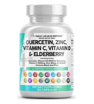 Clean Nutraceuticals Quercetin Zinc 60 Capsul Vitamin C Vitamin D Bromelain Elderberry - Lung Artemisinin, Sea Moss, Echinacea, Allergy Relief.USA.