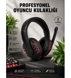 Yüksek Ses Kalitesi ve Aktif Gürültü Engelleme Özellikli Kablolu Mikrofonlu Kulaklık