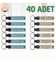 Gök Mavi & Sütlü Kahve, 40’lı Set, İsimli Anlamlı Deri Anahtarlık, Firma Tanıtım Gününe Özel Hediye