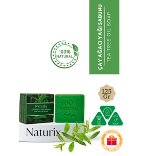 Naturix Çay Ağacı Yağı Sabunu 125 gr  Arındırıcı, Yağ Dengeleyici ve Cilt Yatıştırıcı Bakım Sabunu
