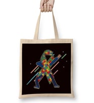 Autism Awareness Ribbon Dabbing Puzzle Support Autistic Bez Çanta Uzun Saplı