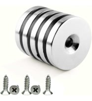 Magnet 5 Adet D15Mm X 10/5,5Mm X 3Mm Havşa Delikli Güçlü Vida Atılabilir Neodyum Mıknatıs