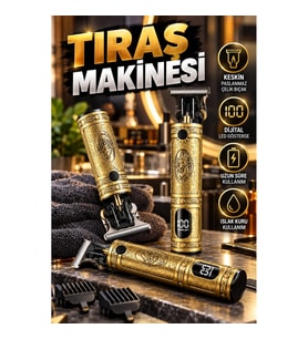 RD 378 Dijital Tıraş Makinesi Seti – 3 Başlıklı T Çelik Bıçaklı Islak Kuru Kullanım