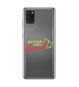 Samsung Galaxy A21S Uyumlu Better Call Saul Tasarımlı Şeffaf Telefon Kılıfı