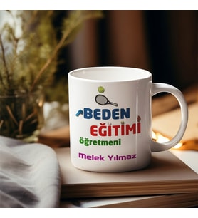 Kişiye Özel Seramik Beden Öğretmeni Kupa Bardak (Beyaz)