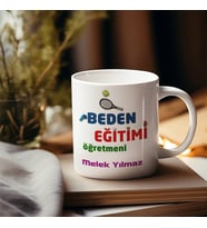 Kişiye Özel Seramik Beden Öğretmeni Kupa Bardak (Beyaz)