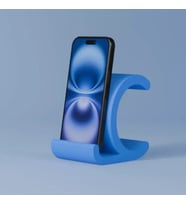 Dekoratif C Harfi Tasarımlı Masaüstü Akıllı Telefon Standı ve Tutucu (Mavi)