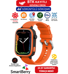 Görüntülü Görüşme GPS Wi-Fi Çocuk Takip Saati, Sim Kartlı, Turuncu